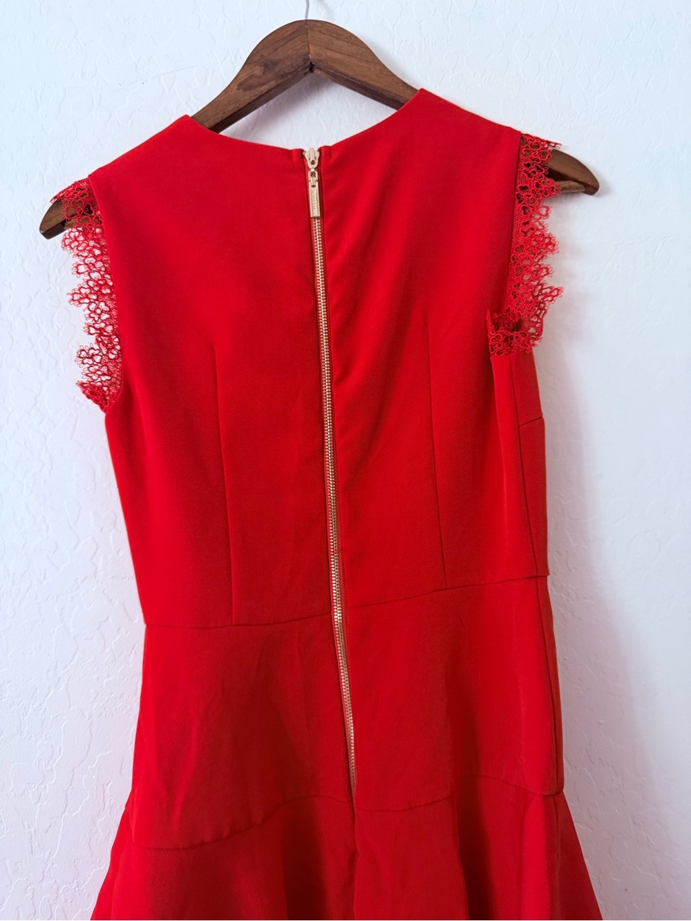Bronx & Banco Red Lace Fit & Flare Mini Dress Size US 4 AU/UK 8 - Picture 7 of 10